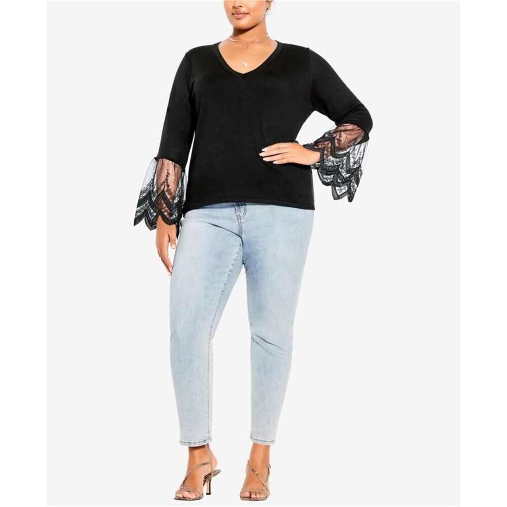 City Chic Womens Plus Size Scarlett Pullover Sweater, NWT